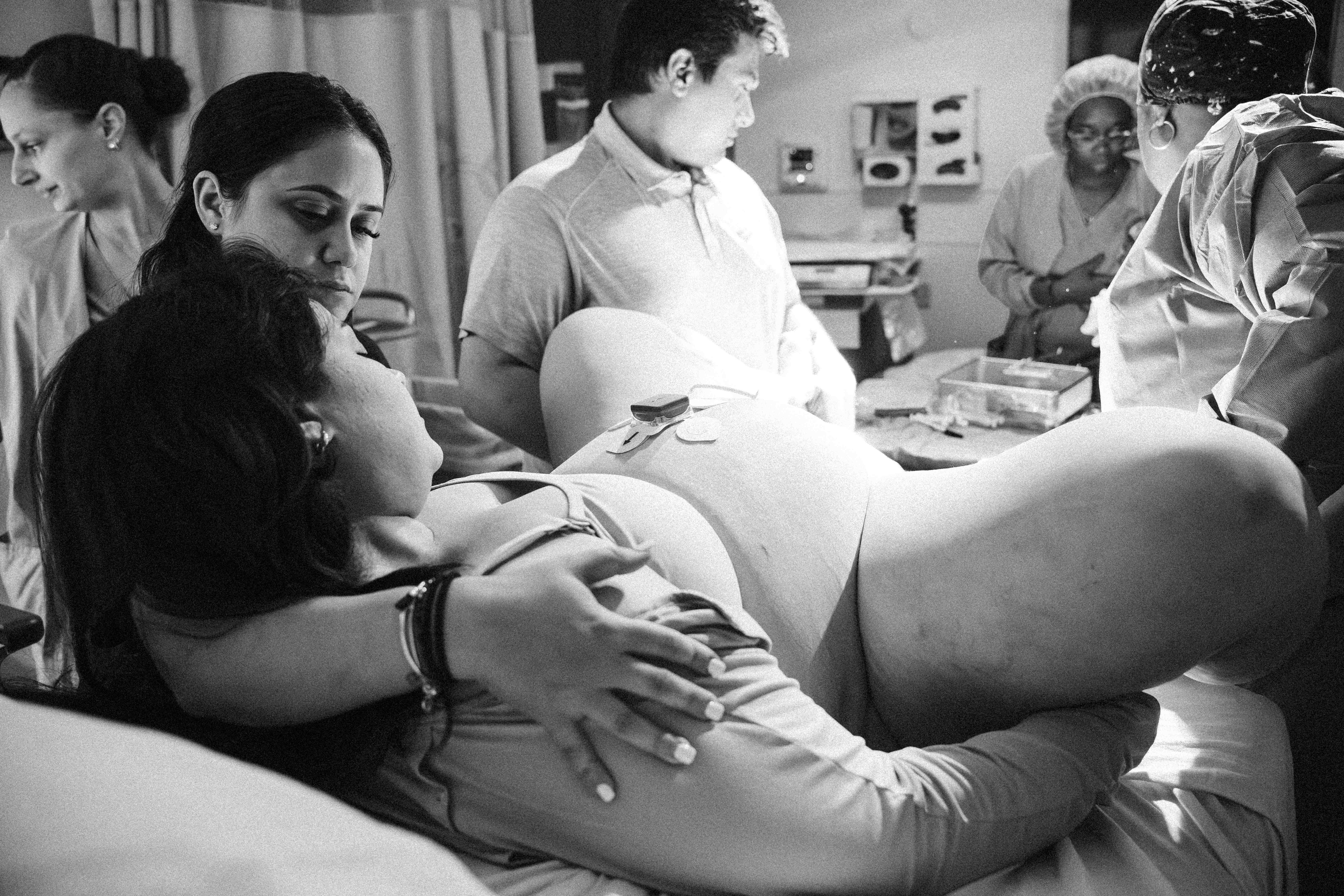 Doula Rosy Sabido supporting a mother during labor in South Florida