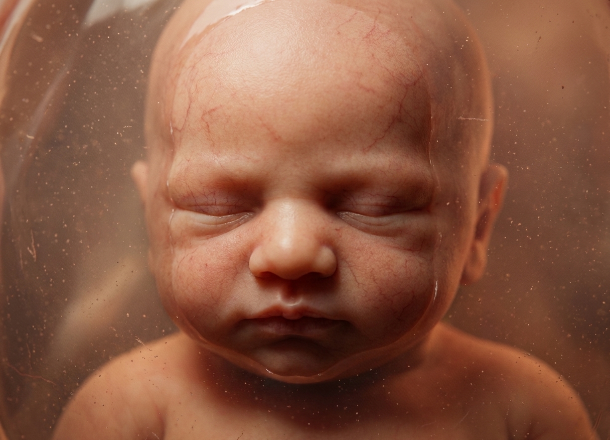 Detailed 4D ultrasound image of a baby’s face at Blooming Bellies in Doral